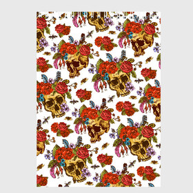 Скетчбук с принтом Skulls and Roses в городе Новоалтайск, 100% бумага
 | 48 листов, плотность листов — 100 г/м2, плотность картонной обложки — 250 г/м2. Листы скреплены сверху удобной пружинной спиралью | Тематика изображения на принте: flowers | halloween | rose | skull | tattoo | жуки | насекомые | роза | тату | татуировка | хеллоуин | хэллоуин | цветок | цветы | череп