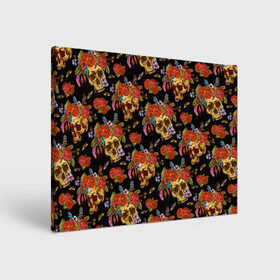 Холст прямоугольный с принтом Skulls and Roses в городе Новоалтайск, 100% ПВХ |  | Тематика изображения на принте: flowers | halloween | rose | skull | tattoo | жуки | насекомые | роза | тату | татуировка | хеллоуин | хэллоуин | цветок | цветы | череп