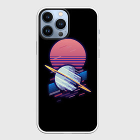 Чехол для iPhone 13 Pro Max с принтом Retro Planet в городе Новоалтайск,  |  | Тематика изображения на принте: 80 | cyber | earth | game | hotline | maiami | music | outrun | planet | retro | retrowave | space | synth | synthwave | земля | игра | кибер | космос | планета | планеты | ретро