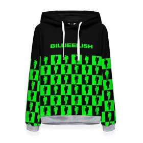 Женская толстовка 3D с принтом BILLIE EILISH в городе Новоалтайск, 100% полиэстер  | двухслойный капюшон со шнурком для регулировки, мягкие манжеты на рукавах и по низу толстовки, спереди карман-кенгуру с мягким внутренним слоем. | be | billie | billie eilish | blohsh | ghoul | билли | билли айлиш