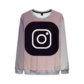 Мужской свитшот 3D с принтом instagram(logo and background) в городе Новоалтайск, 100% полиэстер с мягким внутренним слоем | круглый вырез горловины, мягкая резинка на манжетах и поясе, свободная посадка по фигуре | Тематика изображения на принте: instagram | logo | инстаграм | лого | мягкие цвета | приложение | простая картинка | фотоаппарат | черная картинка | черный | черный значок | черный цвет