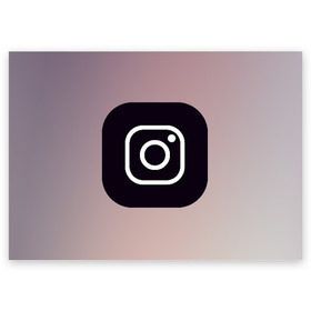 Поздравительная открытка с принтом instagram(logo and background) в городе Новоалтайск, 100% бумага | плотность бумаги 280 г/м2, матовая, на обратной стороне линовка и место для марки
 | instagram | logo | инстаграм | лого | мягкие цвета | приложение | простая картинка | фотоаппарат | черная картинка | черный | черный значок | черный цвет