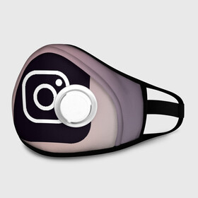Маска из неопрена с принтом instagram(logo and background) в городе Новоалтайск, неопрен 100% | Форма огибающая нос. Резинки для ушей с дополнительной резинкой на затылке. Клапан для выдоха для активного дыхания при занятиях спортом. Эластичный материал маски и окантовки для лучшего растяжения и прилегания маски.  | Тематика изображения на принте: instagram | logo | инстаграм | лого | мягкие цвета | приложение | простая картинка | фотоаппарат | черная картинка | черный | черный значок | черный цвет