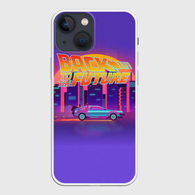 Чехол для iPhone 13 mini с принтом Назад в будущее в городе Новоалтайск,  |  | back to the future | delorean | dmc | hotlinemimai | outrun | retrowave | synth | synthwave | делориан | мода | неоновые | ретро | светящиеся | стиль | фантастика | фильм