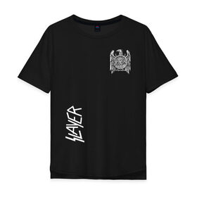 Мужская футболка хлопок Oversize с принтом Slayer в городе Новоалтайск, 100% хлопок | свободный крой, круглый ворот, “спинка” длиннее передней части | slayer | группа | гэри холт | керри кинг | метал | музыка | пентаграмма | песни | пол бостаф | рок | слаер | слайер | слеар | слеер | слейр | слеяр | том арайа | трэш | тяжелый | хеви