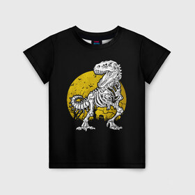 Детская футболка 3D с принтом T-Rex в городе Новоалтайск, 100% гипоаллергенный полиэфир | прямой крой, круглый вырез горловины, длина до линии бедер, чуть спущенное плечо, ткань немного тянется | Тематика изображения на принте: 19 | 2019 | cat | ghost | halloween | ведьма | динозавр | кости | кошка | ночь | паук | приведение | призрак | скелет | тирекс | тыква | тьма | ужас | хелловин | хеллоувин | хэллоуин | череп