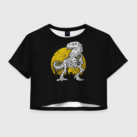 Женская футболка Cropp-top с принтом T-Rex в городе Новоалтайск, 100% полиэстер | круглая горловина, длина футболки до линии талии, рукава с отворотами | 19 | 2019 | cat | ghost | halloween | ведьма | динозавр | кости | кошка | ночь | паук | приведение | призрак | скелет | тирекс | тыква | тьма | ужас | хелловин | хеллоувин | хэллоуин | череп