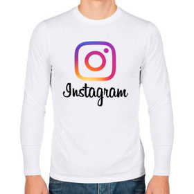 Мужской лонгслив хлопок с принтом Instagram в городе Новоалтайск, 100% хлопок |  | Тематика изображения на принте: application | instagram | инстаграм | приложение