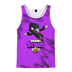 Мужская майка 3D с принтом Brawl Stars CROW в городе Новоалтайск, 100% полиэстер | круглая горловина, приталенный силуэт, длина до линии бедра. Пройма и горловина окантованы тонкой бейкой | brawl | brawl stars | crow | leon | stars | бравл | бравл старс | браво старс | игра | компьютерная | кров | леон | онлайн | старс