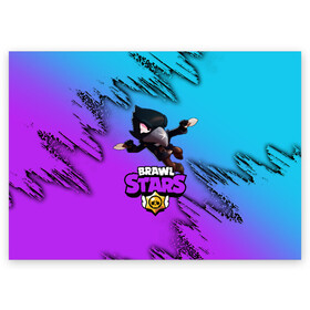 Поздравительная открытка с принтом Brawl Stars CROW  в городе Новоалтайск, 100% бумага | плотность бумаги 280 г/м2, матовая, на обратной стороне линовка и место для марки
 | brawl | brawl stars | crow | leon | stars | бравл | бравл старс | браво старс | игра | компьютерная | кров | леон | онлайн | старс
