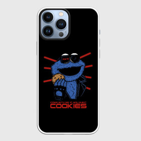 Чехол для iPhone 13 Pro Max с принтом Come with me if you want в городе Новоалтайск,  |  | Тематика изображения на принте: cookie | cookiemonster | delicious | eat | monster | yummy | еда | коржик | куки | кукимонстр | монстр | печенье | сладости | улица | улицасезам