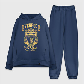 Женский костюм хлопок Oversize с принтом Ливерпуль в городе Новоалтайск,  |  | liverpool | liverpool fc | ynwa | you never walk alone | ливерпуль | фан ливерпуля | фанатская | футбол | футболист | футбольный клуб | энфильд