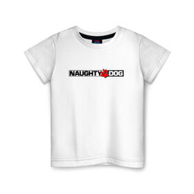 Детская футболка хлопок с принтом NAUGHTY DOG в городе Новоалтайск, 100% хлопок | круглый вырез горловины, полуприлегающий силуэт, длина до линии бедер | cicadas | fireflies | naughty dog | the last of us | the last of us part 2 | джоэл | последние из нас | цикады | элли