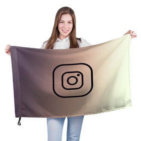 Флаг 3D с принтом instagram(simple logo) в городе Новоалтайск, 100% полиэстер | плотность ткани — 95 г/м2, размер — 67 х 109 см. Принт наносится с одной стороны | instagram | logo | инстаграм | лого | мягкие цвета | приложение | простая картинка | фотоаппарат | черная картинка | черный | черный значок | черный цвет