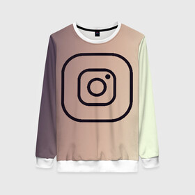 Женский свитшот 3D с принтом instagram(simple logo) в городе Новоалтайск, 100% полиэстер с мягким внутренним слоем | круглый вырез горловины, мягкая резинка на манжетах и поясе, свободная посадка по фигуре | instagram | logo | инстаграм | лого | мягкие цвета | приложение | простая картинка | фотоаппарат | черная картинка | черный | черный значок | черный цвет