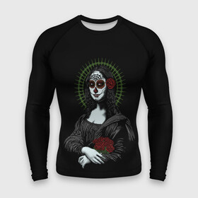 Мужской рашгард 3D с принтом Mona Lisa   Santa Muerte в городе Новоалтайск,  |  | Тематика изображения на принте: dead | death | lisa | mona | muerte | muertos | santa | день | искуство | картина | лиза | мона | муэрте | муэртес | муэртос | роза | розы | санта | тату | татуировка | цветы | череп