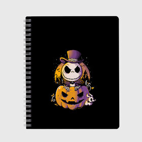 Тетрадь с принтом The Nightmare Before Christmas в городе Новоалтайск, 100% бумага | 48 листов, плотность листов — 60 г/м2, плотность картонной обложки — 250 г/м2. Листы скреплены сбоку удобной пружинной спиралью. Уголки страниц и обложки скругленные. Цвет линий — светло-серый
 | before | burton | christmas | horror | jack skellington | nightmare | tim | timothy | walter | бёртон | джек | перед | рождеством | скеллингтон | тим | тимоти | ужастик | ужасы