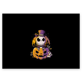 Поздравительная открытка с принтом The Nightmare Before Christmas в городе Новоалтайск, 100% бумага | плотность бумаги 280 г/м2, матовая, на обратной стороне линовка и место для марки
 | before | burton | christmas | horror | jack skellington | nightmare | tim | timothy | walter | бёртон | джек | перед | рождеством | скеллингтон | тим | тимоти | ужастик | ужасы