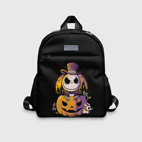 Детский рюкзак 3D с принтом The Nightmare Before Christmas в городе Новоалтайск, 100% полиэстер | лямки с регулируемой длиной, сверху петелька, чтобы рюкзак можно было повесить на вешалку. Основное отделение закрывается на молнию, как и внешний карман. Внутри дополнительный карман. По бокам два дополнительных кармашка | before | burton | christmas | horror | jack skellington | nightmare | tim | timothy | walter | бёртон | джек | перед | рождеством | скеллингтон | тим | тимоти | ужастик | ужасы