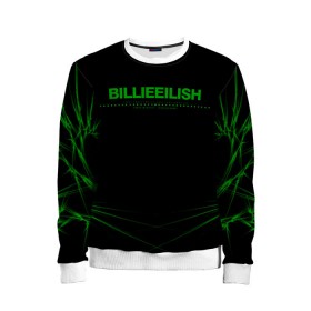 Детский свитшот 3D с принтом Billie Eilish. в городе Новоалтайск, 100% полиэстер | свободная посадка, прямой крой, мягкая тканевая резинка на рукавах и понизу свитшота | Тематика изображения на принте: bili | billie eilish | били | билли айлиш | музыка