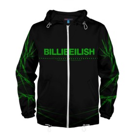 Мужская ветровка 3D с принтом Billie Eilish. в городе Новоалтайск, 100% полиэстер | подол и капюшон оформлены резинкой с фиксаторами, два кармана без застежек по бокам, один потайной карман на груди | bili | billie eilish | били | билли айлиш | музыка