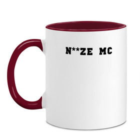 Кружка двухцветная с принтом Noize MC в городе Новоалтайск, керамика | объем — 330 мл, диаметр — 80 мм. Цветная ручка и кайма сверху, в некоторых цветах — вся внутренняя часть | face2face | mc | noize | noize mc | protivo gunz | rыchigy mashыn 13 | v.i.p | алексеев | иван алексеев | мс | ноиз | ноиз мс | нойз | нойз мс | реп | рок | рэп | хип хоп | шум | шуметь