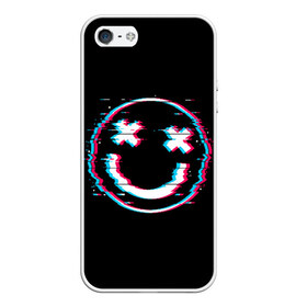 Чехол для iPhone 5/5S матовый с принтом Glitch Smile в городе Новоалтайск, Силикон | Область печати: задняя сторона чехла, без боковых панелей | Тематика изображения на принте: art | glitch | smile | арт | глитч | глич | картинка | картинки | мода | прикольная | прикольные | смайл | смайли | смайлик | тренд | тренды