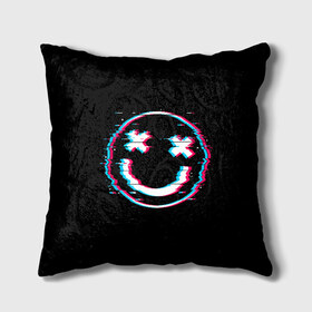 Подушка 3D с принтом Glitch Smile в городе Новоалтайск, наволочка – 100% полиэстер, наполнитель – холлофайбер (легкий наполнитель, не вызывает аллергию). | состоит из подушки и наволочки. Наволочка на молнии, легко снимается для стирки | art | glitch | smile | арт | глитч | глич | картинка | картинки | мода | прикольная | прикольные | смайл | смайли | смайлик | тренд | тренды