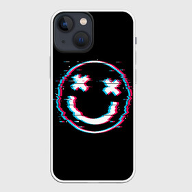Чехол для iPhone 13 mini с принтом Glitch Smile в городе Новоалтайск,  |  | Тематика изображения на принте: art | glitch | smile | арт | глитч | глич | картинка | картинки | мода | прикольная | прикольные | смайл | смайли | смайлик | тренд | тренды