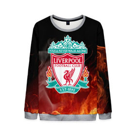 Мужской свитшот 3D с принтом LIVERPOOL в городе Новоалтайск, 100% полиэстер с мягким внутренним слоем | круглый вырез горловины, мягкая резинка на манжетах и поясе, свободная посадка по фигуре | lfc | liverpool | sport | ynwa | ливерпуль | лфк | спорт