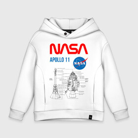 Детское худи Oversize хлопок с принтом Nasa Apollo 11 (двухсторонняя) в городе Новоалтайск, френч-терри — 70% хлопок, 30% полиэстер. Мягкий теплый начес внутри —100% хлопок | боковые карманы, эластичные манжеты и нижняя кромка, капюшон на магнитной кнопке | apollo 11 | apolo 11 | apolon 11 | аполлон 11 | аполон 11 | наса | насса