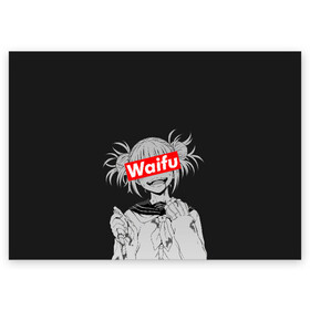 Поздравительная открытка с принтом Waifu в городе Новоалтайск, 100% бумага | плотность бумаги 280 г/м2, матовая, на обратной стороне линовка и место для марки
 | ahegao | anime | girl | girls | hikky | kawaii | kowai | senpai | supreme | waifu | yandre | аниме | ахегао | вайфу | девушка | кавай | кун | семпай | сенпай | супреме | суприм | тян