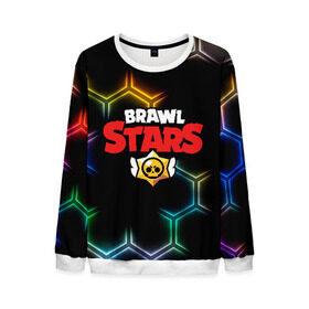 Мужской свитшот 3D с принтом Brawl Stars Color Hex в городе Новоалтайск, 100% полиэстер с мягким внутренним слоем | круглый вырез горловины, мягкая резинка на манжетах и поясе, свободная посадка по фигуре | brawl | brawl st | brawl stars | colt | hexagon | logo | map | mobo | pattern | poco | shelly | stars | бравл | игра | игры | карта | кольт | лого | мобильные игры | патерн | паттерн | поко | соты | старс | шелли