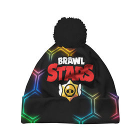 Шапка 3D c помпоном с принтом Brawl Stars Color Hex в городе Новоалтайск, 100% полиэстер | универсальный размер, печать по всей поверхности изделия | brawl | brawl st | brawl stars | colt | hexagon | logo | map | mobo | pattern | poco | shelly | stars | бравл | игра | игры | карта | кольт | лого | мобильные игры | патерн | паттерн | поко | соты | старс | шелли