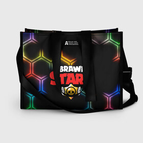 Сумка-шоппер 3D с принтом Brawl Stars Color Hex в городе Новоалтайск, 100% полиэстер | застегивается на металлическую кнопку; внутренний карман застегивается на молнию. Стенки укреплены специальным мягким материалом, чтобы защитить содержимое от несильных ударов
 | brawl | brawl st | brawl stars | colt | hexagon | logo | map | mobo | pattern | poco | shelly | stars | бравл | игра | игры | карта | кольт | лого | мобильные игры | патерн | паттерн | поко | соты | старс | шелли
