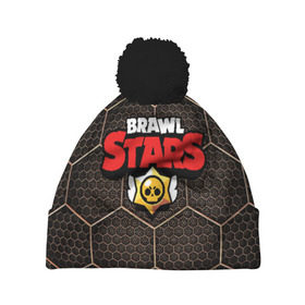 Шапка 3D c помпоном с принтом Brawl Stars Metal Hex в городе Новоалтайск, 100% полиэстер | универсальный размер, печать по всей поверхности изделия | brawl | brawl st | brawl stars | colt | hexagon | logo | map | mobo | pattern | poco | shelly | stars | бравл | игра | игры | карта | кольт | лого | мобильные игры | патерн | паттерн | поко | соты | старс | шелли