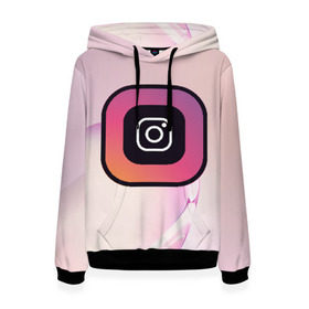 Женская толстовка 3D с принтом Instagram(редактируемое лого) в городе Новоалтайск, 100% полиэстер  | двухслойный капюшон со шнурком для регулировки, мягкие манжеты на рукавах и по низу толстовки, спереди карман-кенгуру с мягким внутренним слоем. | 