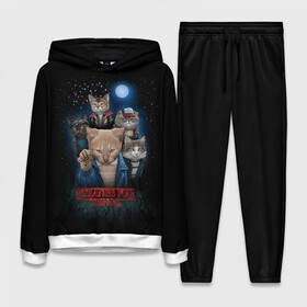 Женский костюм 3D (с толстовкой) с принтом Stranger Things в городе Новоалтайск,  |  | 11 | buster | cat | demogorgon | ghost | stranger things | демогоргон | загадочные события | изнанка | кот | котенок | кошка | монстр | охотники | очень странные дела | приведения