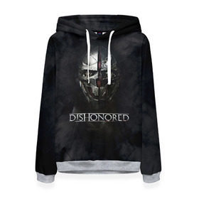 Женская толстовка 3D с принтом DISHONORED в городе Новоалтайск, 100% полиэстер  | двухслойный капюшон со шнурком для регулировки, мягкие манжеты на рукавах и по низу толстовки, спереди карман-кенгуру с мягким внутренним слоем. | Тематика изображения на принте: dishonored | dishonored 2 | korvo | дисхоноред | корво | корво аттано | стелс | эмили колдуин