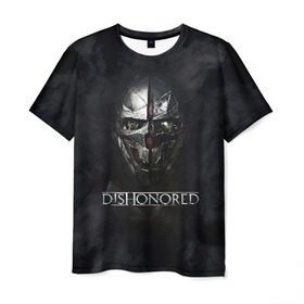 Мужская футболка 3D с принтом DISHONORED в городе Новоалтайск, 100% полиэфир | прямой крой, круглый вырез горловины, длина до линии бедер | Тематика изображения на принте: dishonored | dishonored 2 | korvo | дисхоноред | корво | корво аттано | стелс | эмили колдуин