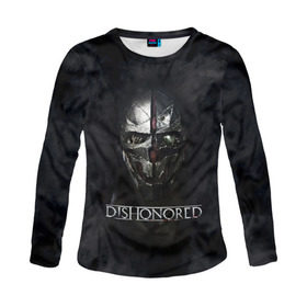Женский лонгслив 3D с принтом DISHONORED в городе Новоалтайск, 100% полиэстер | длинные рукава, круглый вырез горловины, полуприлегающий силуэт | Тематика изображения на принте: dishonored | dishonored 2 | korvo | дисхоноред | корво | корво аттано | стелс | эмили колдуин