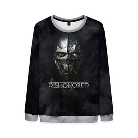 Мужской свитшот 3D с принтом DISHONORED в городе Новоалтайск, 100% полиэстер с мягким внутренним слоем | круглый вырез горловины, мягкая резинка на манжетах и поясе, свободная посадка по фигуре | Тематика изображения на принте: dishonored | dishonored 2 | korvo | дисхоноред | корво | корво аттано | стелс | эмили колдуин