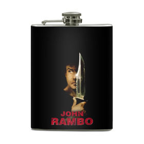 Фляга с принтом John Rambo в городе Новоалтайск, металлический корпус | емкость 0,22 л, размер 125 х 94 мм. Виниловая наклейка запечатывается полностью | action | army | blood | first | john | last | rambo | stallone | states | sylvester | united | usa | армия | боевик | джон | кровь | первая | последняя | рэмбо | сильвестр | сталлоне | сша