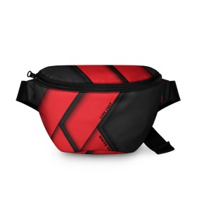 Поясная сумка 3D с принтом Live fast red в городе Новоалтайск, 100% полиэстер | плотная ткань, ремень с регулируемой длиной, внутри несколько карманов для мелочей, основное отделение и карман с обратной стороны сумки застегиваются на молнию | абстракция | геометрия | линии | минимализм