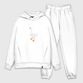 Мужской костюм хлопок OVERSIZE с принтом Гусь кря в городе Новоалтайск,  |  | epic store | ugg | untitled goose game | гусь | игра без названия | игра про гуся | неназванная игра про гуся