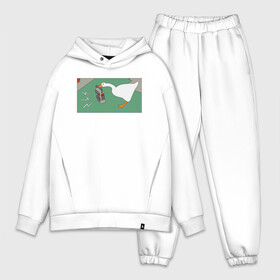 Мужской костюм хлопок OVERSIZE с принтом Гусь и радио в городе Новоалтайск,  |  | epic store | ugg | untitled goose game | гусь | игра без названия | игра про гуся | неназванная игра про гуся