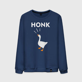 Мужской свитшот хлопок с принтом HONK! в городе Новоалтайск, 100% хлопок |  | Тематика изображения на принте: epic store | honk | ugg | untitled goose game | гусь | игра без названия | игра про гуся | кря | кря кря | неназванная игра про гуся