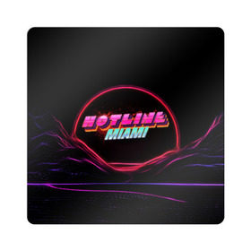 Магнит виниловый Квадрат с принтом Hotline miami(neon) в городе Новоалтайск, полимерный материал с магнитным слоем | размер 9*9 см, закругленные углы | 2d игры | game | hotline miam | neon | retrowave | в подарок | игра | надпись | неон | фанатам | хотлайн маями