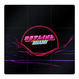 Магнитный плакат 3Х3 с принтом Hotline miami(neon) в городе Новоалтайск, Полимерный материал с магнитным слоем | 9 деталей размером 9*9 см | 2d игры | game | hotline miam | neon | retrowave | в подарок | игра | надпись | неон | фанатам | хотлайн маями