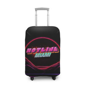 Чехол для чемодана 3D с принтом Hotline miami(neon) в городе Новоалтайск, 86% полиэфир, 14% спандекс | двустороннее нанесение принта, прорези для ручек и колес | 2d игры | game | hotline miam | neon | retrowave | в подарок | игра | надпись | неон | фанатам | хотлайн маями